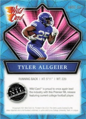 2021 Wild Card Alumination NIL #ANBC-80 Tyler Allgeier Blue #/99