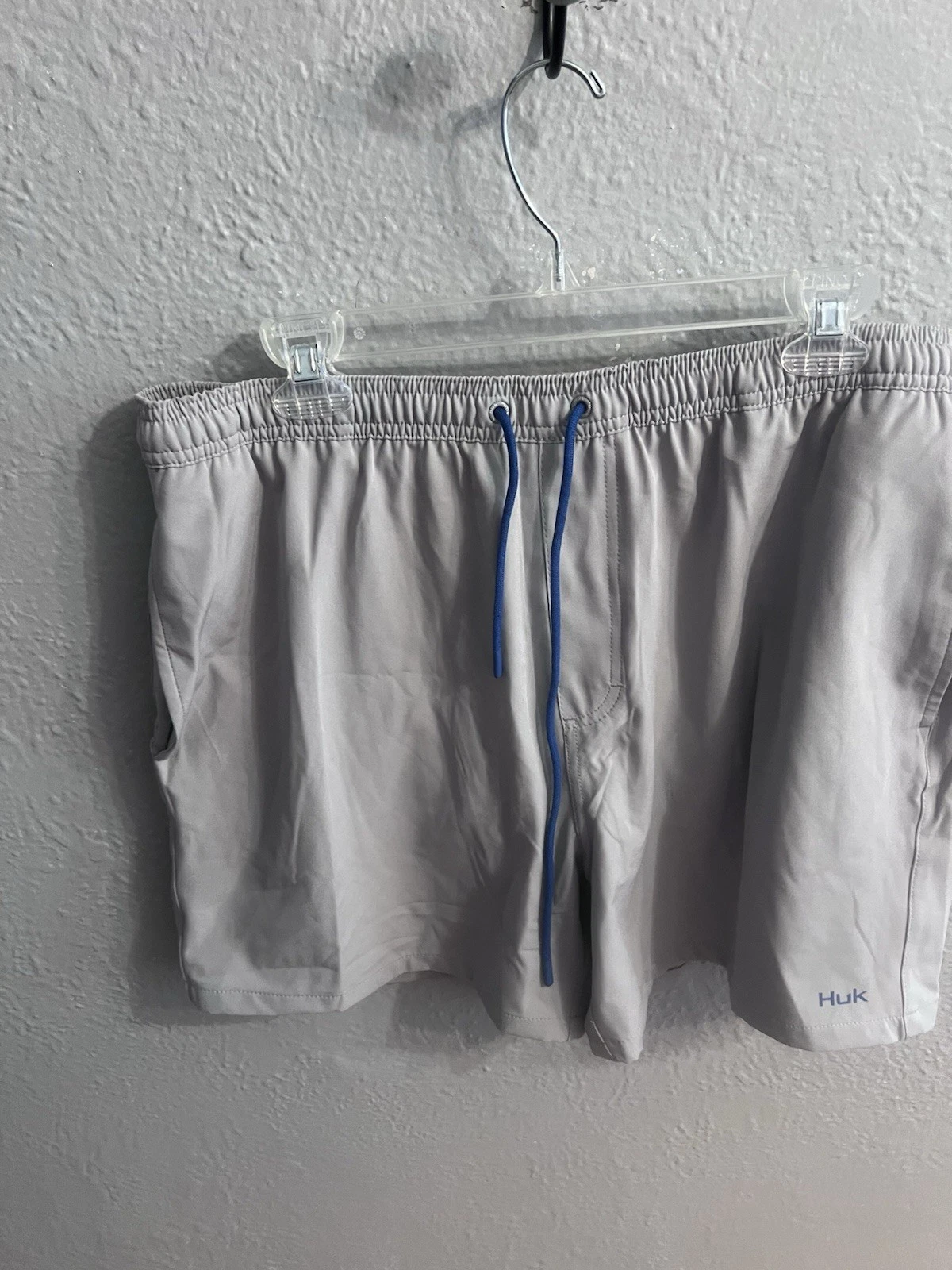 Huk Gray Athletic Fishing Shorts Size XL or Swim Trunks