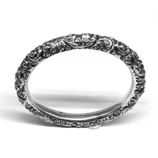 QUALITY Antique Victorian REPOUSSE STERLING BANGLE Bracelet George W Heath
