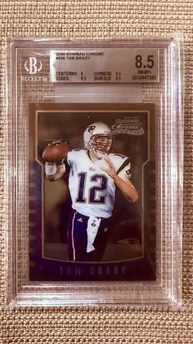 2000 Bowman Chrome #236 Tom Brady RC BGS 8.5 | 9.5 Edges 9 Centering | GOAT