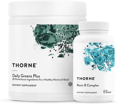 THORNE Energy Bundle   Daily Greens Plus & B Complex   30 Servings