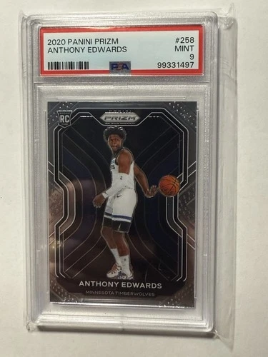 2020 PANINI PRIZM #258 ANTHONY EDWARDS ROOKIE RC PSA 9