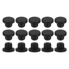15Pcs Silicone Hole Plug for 15mm/0.59" Hole, 0.39" Plug Height, Black
