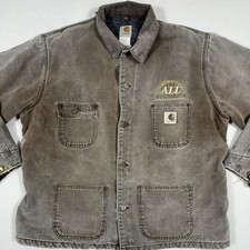 Vintage Carhartt Detroit Jacket Blanket Lined Mens XL Distressed Faded Made USA