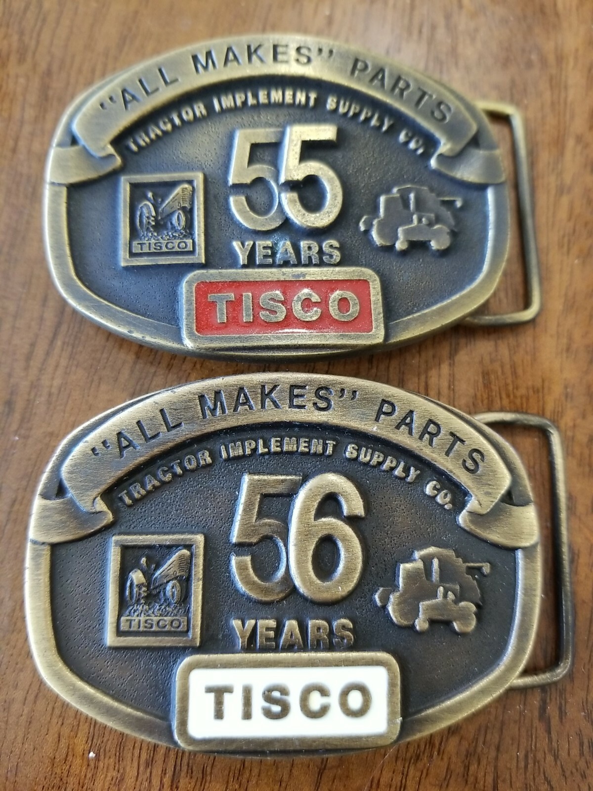 👖VINTAGE TISCO TRACTORS FARM SUPPLY 55th56th yr BELT BUCKLE MADE IN