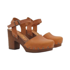 Swedish Leather Clogs Made in Italy - MY126 BROWN