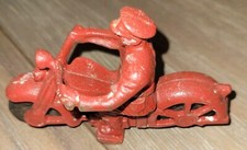 Vintage 1930s Hubley Cast Iron Harley Davidson Motorcycle Red Cast Iron.See Pic