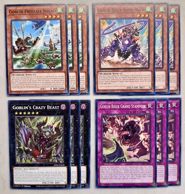 3x Goblin Biker Boom Mach + Grand Stampede Freefall Squad + Crazy Beast NM 1st
