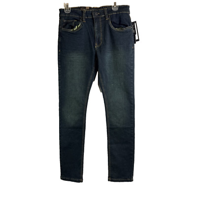 NEW Marc Ecko Jeans Mens 30 x 32 Blue Pockets Style MK8D0020 Skinny Stretch