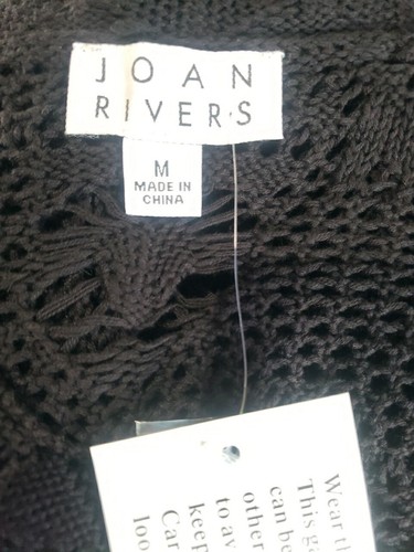 Joan Rivers Cardigan all'uncinetto con maniche a bracciale nero taglia media NUOVO CON ETICHETTE - Foto 10 di 10