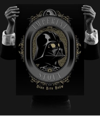 Darth Vader on an Imperial Stout design by Matthew Johnson for Seventh Ink