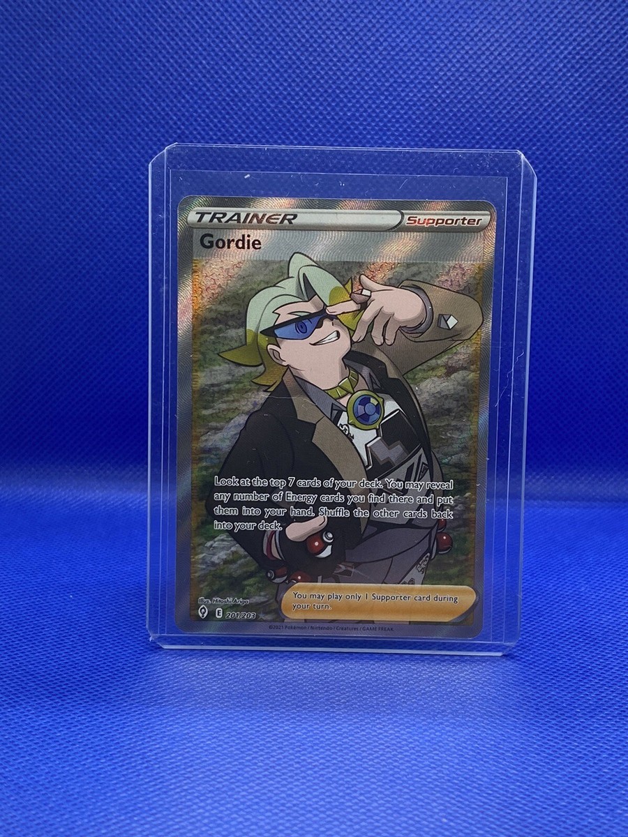 gordie pokemon card price Pokemon Card Gordie 223/203 Trainer Rainbow Rare Evolving Skies SWSH