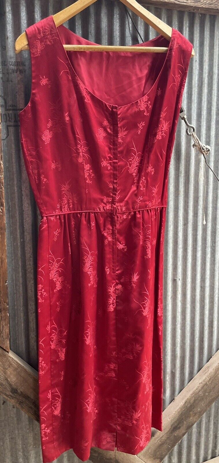 vtg 70s red satin silk asian inspired cheongsam s… - image 8