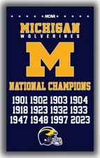 Michigan Football Team Memorable Flag 90x150cm 3x5ft Wolverines Champions Banner