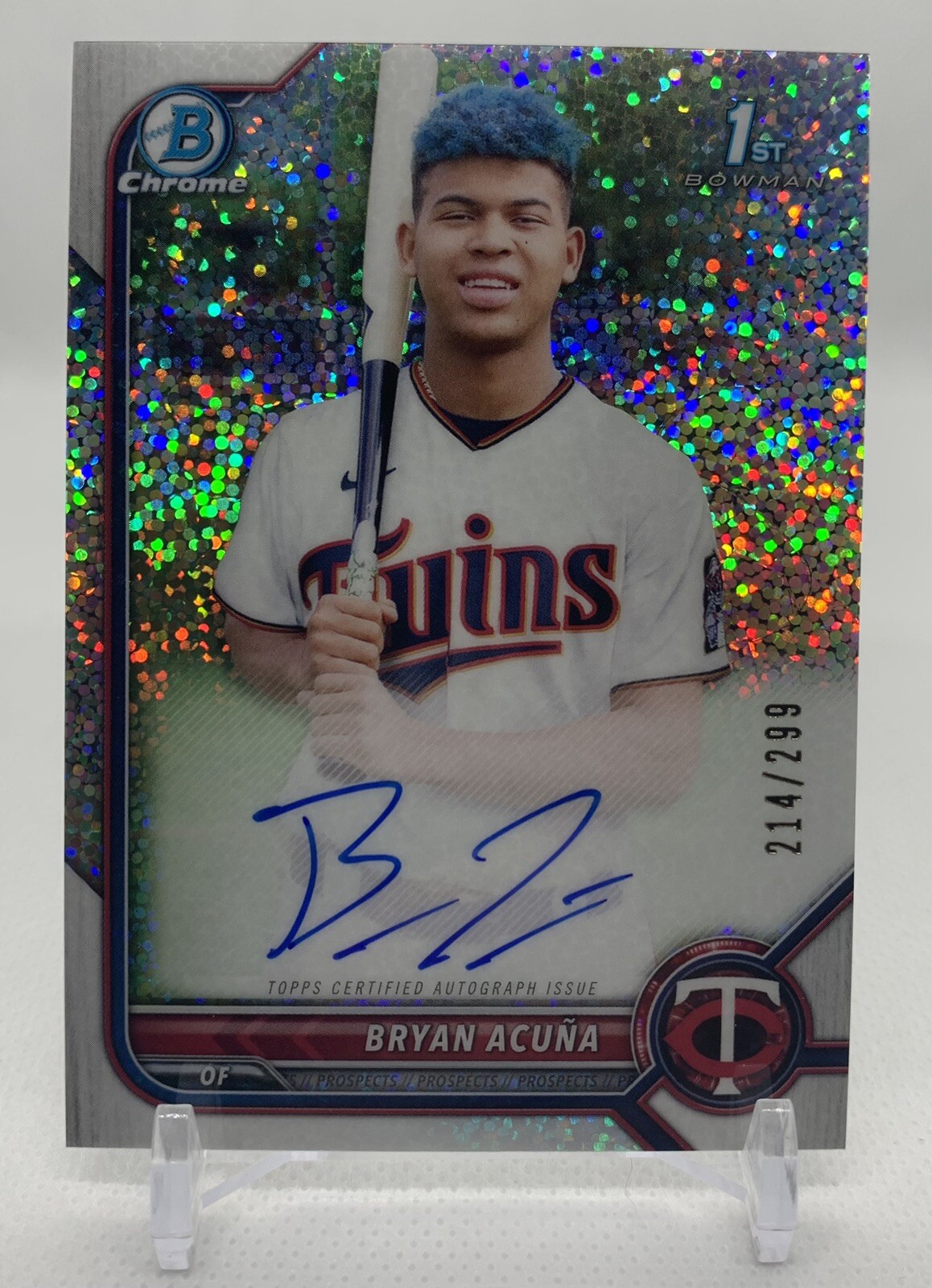 2022 Bowman Bryan Acuna 1st Bowman Chrome Speckle Autograph /299 CPA-BA