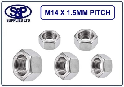 M14 X 1,5 MM STEIGUNG METRISCH FEINSTEIGUNG SECHSKANT VOLLMUTTER EDELSTAHL - A2 ROSTFREI