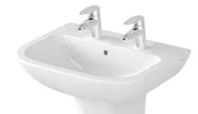Vitra S20 550 mm Bad Waschtisch 2TH 55 cm 2 Hahnlöcher -