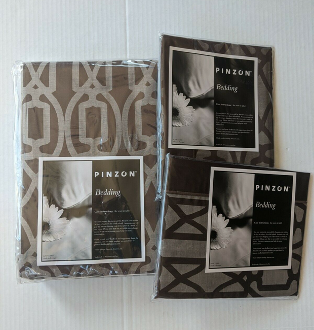 Pinzon 300 Thread Count 100% Cotton Labyrinth 3Pcs Duvet Full/Quinn 2 Shams