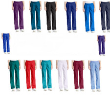 Cherokee Women Scrubs Flexibles Mid Rise Elastic Waist Pants 2085P PETITE NWT