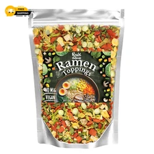 Dried Ramen Toppings. Dehydrated Vegetables for Ramen Topper Include Cabbage, Sp