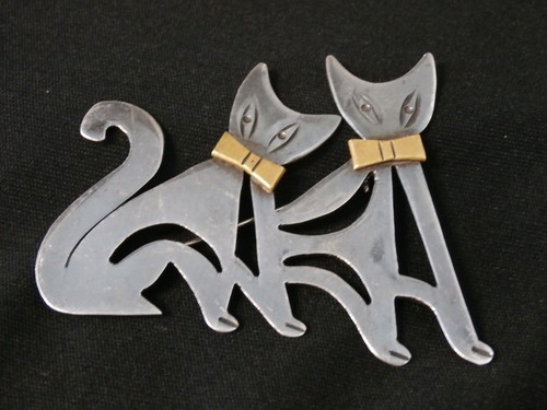 Pin/broche vintage de plata esterlina de México para mamá/hija gatos. ¡Haz una oferta! #1692 - Imagen 2 de 8