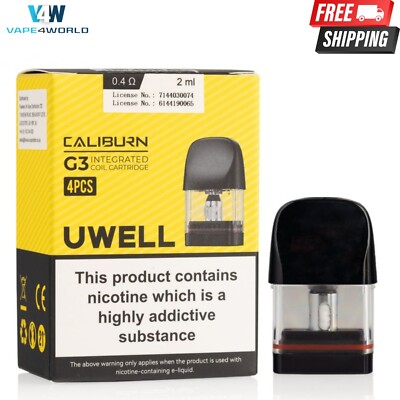 UWELL Caliburn G3 Pods 0.4 0.6 0.9 1.2 2ML Replacement Pods - Pack Of 4  Pods | eBay UK