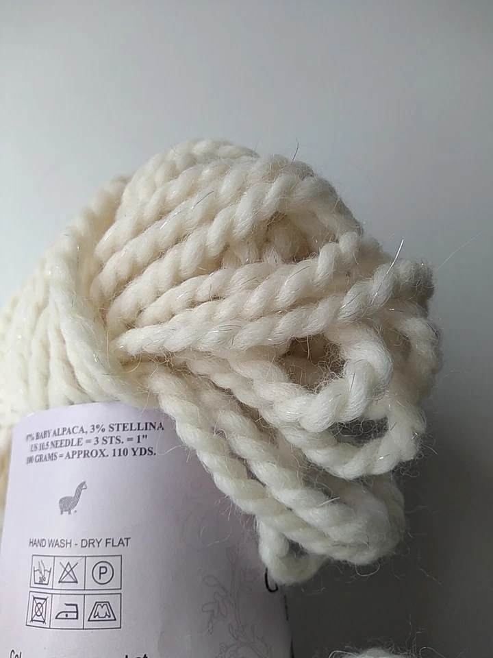 Crema de alpaca para bebé Plymouth Yarn Grande Glow 9100 - 1 madeja nueva Foto 4 de 4