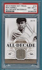 2014 Panini National Treasure Material Rick Ferrell Game Used Jersey PSA 8.5! 