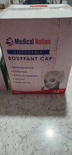 MEDICAL NATION 24" Disposable Bouffant Caps Hair Net  CASE OF 1000, White