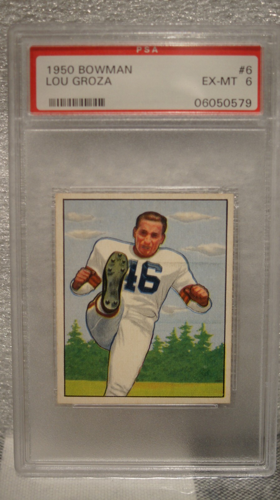 1950 BOWMAN FOOTBALL #6 LOU GROZA RC PSA 6 EX-MT CLEVELAND BROWNS HOF