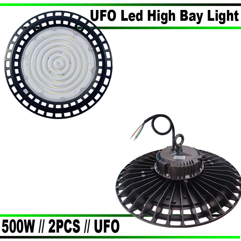 2-Pack UFO LED High Bay Light 500W for Factory and Warehouse Commercial Lighting Fixtures