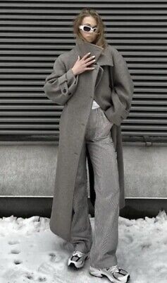 ZARA WOMAN NEW MANTECO WOOL BLEND OVERSIZED COAT LIGHT MINK ZARA WOMAN NEW MANTECO WOOL BLEND OVERSIZED COAT LIGHT MINK