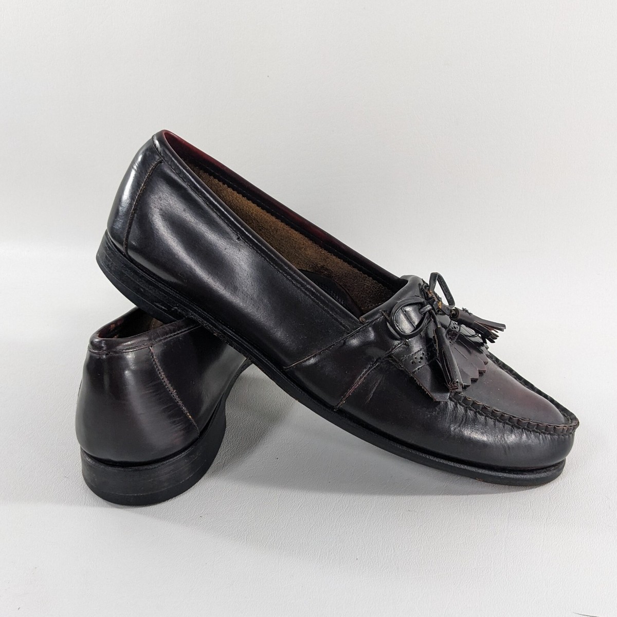 Johnston Murphy Tassel Black Leather Loafers Shoes Mens Size  display picture 3