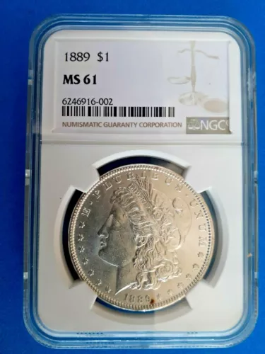 1889 Morgan Silver Dollar MS 61 NGC Brilliant Luster