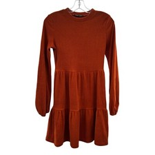 Shein Women's Sweater Dress Ribbed Long Sleeve Orange Size XS
