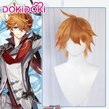 Anime Genshin Impact Tartaglia Cosplay Wigs Men's Harajuku Short Hair Hairpieces
