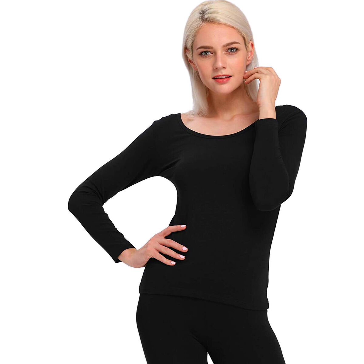 Womens Thermal Underwear Ultra-soft Base Layer Long Johns Set Winter Top  And Bottom Suits
