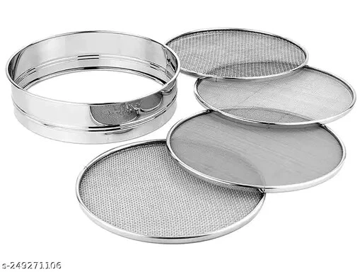 Stainless Steel Interchangeable Sieve Set of 5 Flour Chalni Spices Food Strainer
Opens in a new wind