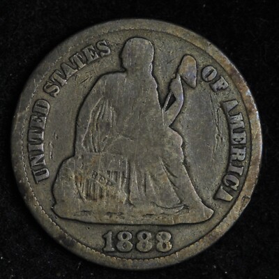 1888-S Seated Liberty Silver Dime CHOICE FINE E237 STP