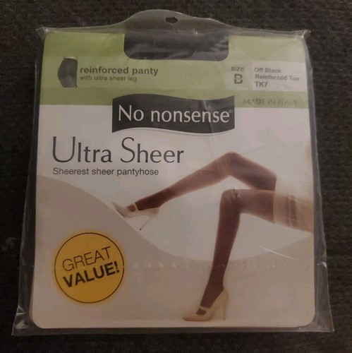 PantyManguera Ultra Transparente No Nonsense Puntera Reforzada Talla B Off Black TK7 - Imagen 1 de 2