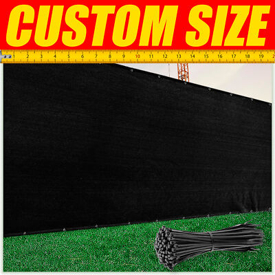 ColourTree Black 5 ft Tall Fence Privacy Wind Screen Mesh Windscreen Custom Size