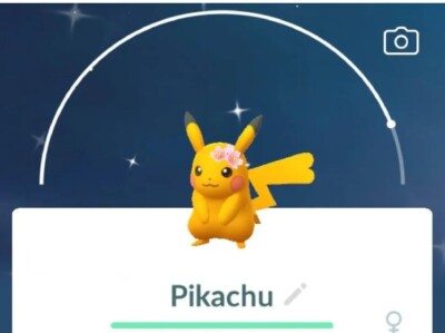 Shiny Pikachu ( Cherry Blossom ) Pokemon Tr@de Go
