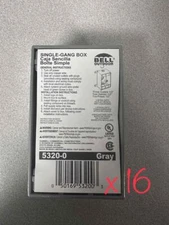 ^ Lot of 16 Bell Outdoor 5320-0 Single Gang 3-1/2" Outlets Weatherproof Box Gray