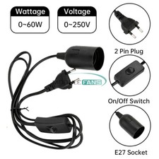 E27 Light Bulb Socket Extension Cable Switch Lamp Holder Power Cord Plug Adapter