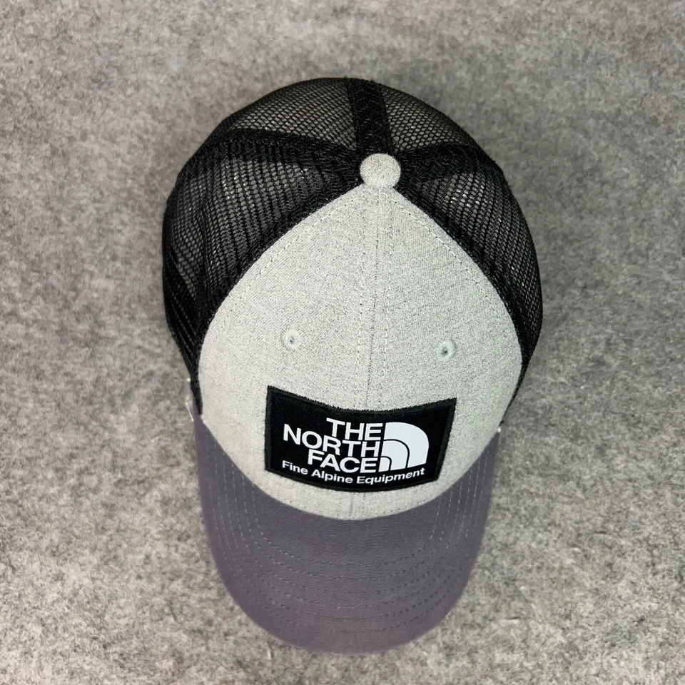 North Face Mens Hat Snapback Gray Black Trucker Hiking Outdoor Gorp Cap Logo - Image 3 of 4