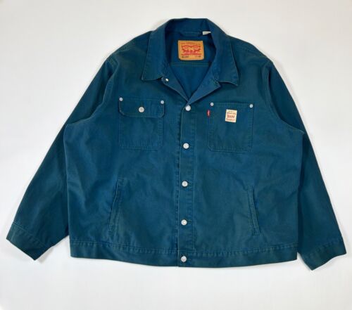 Levi's Sunrise Trucker Jacket Blue/Green Mens Sz 2X-Large Denim Workwear Jacket