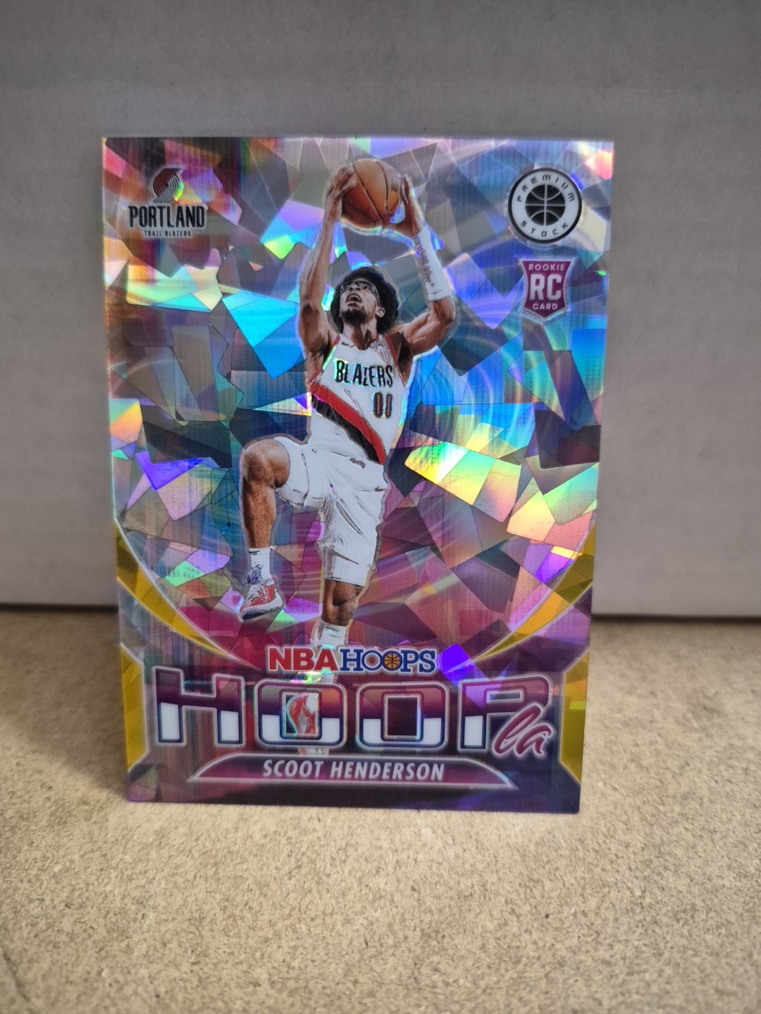 2023 Hoops Premium Stock Scoot Henderson Hoopla Gold Cracked Ice /10 #13 Rookie
