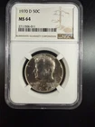 1970-D Kennedy Half Dollar NGC MS64 40% Silver FREE SHIPPING