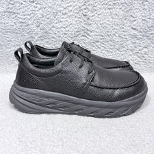 OrthoComfoot Mens Size 9 Extra Wide Orthopedic Walking Shoes Black Leather