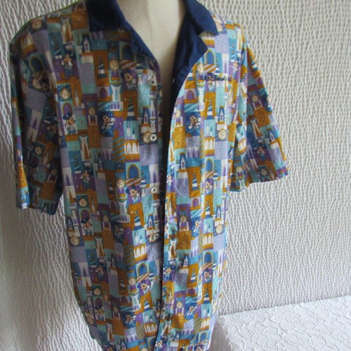 Disney Parks Walt Disney World 50th Anniversary Mickey Button Collar Shirt Sz M - Picture 7 of 13